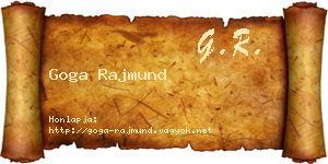 Goga Rajmund névjegykártya